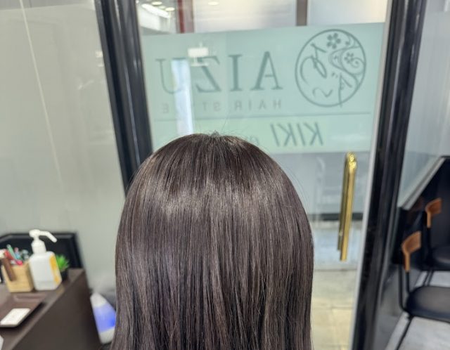 ダークラベンダー　ラベンダーグレージュ　白髪ぼかし　本厚木　厚木