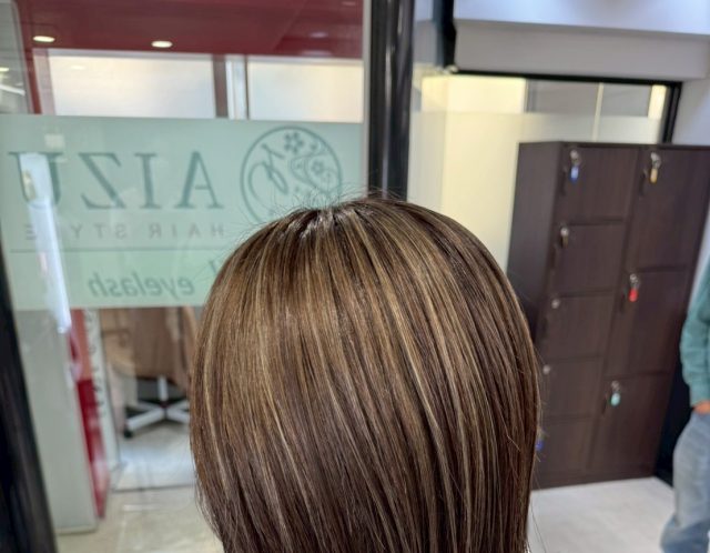 コントラストハイライト　白髪ぼかし　ハイライト　本厚木