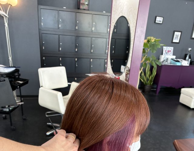 白髪ぼかし　インナーカラー　イヤリングカラー　渋沢　秦野