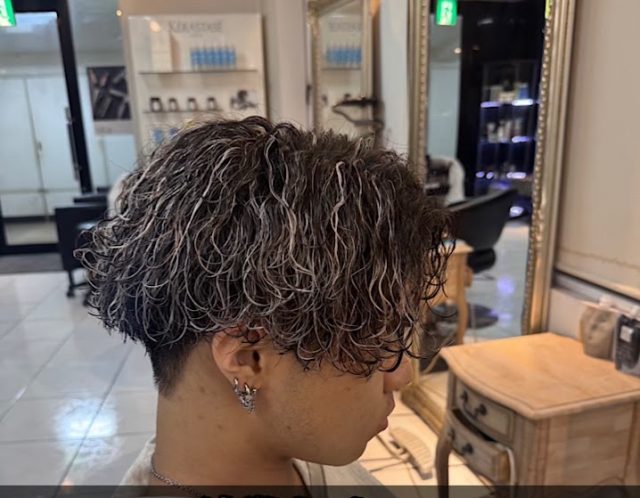 波巻きパーマ　メッシュパーマ　メンズパーマ　海老名メンズパーマ　海老名メンズカット