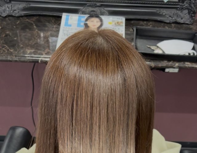 髪質改善ストレート　髪質改善トリートメント　ミルクティーベージュ　白髪ぼかし　秦野　渋沢